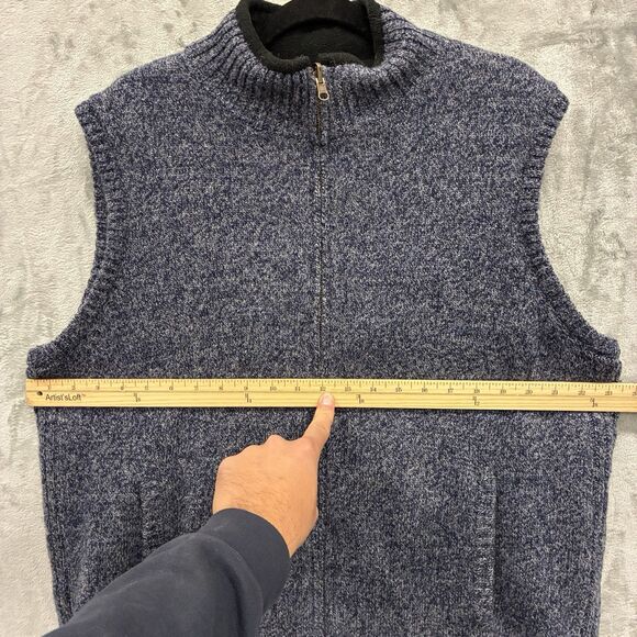Pendleton Shetland Wool Full Zip Vest Size XL Reversible Fleece Washable Preppy - Picture 4 of 6